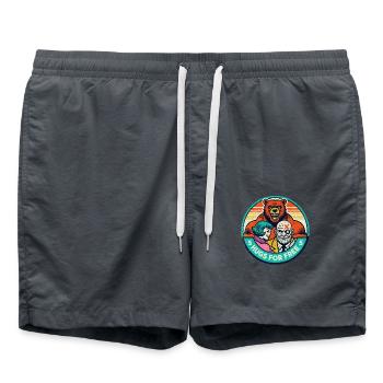 Umarmungen kostenlos vom harten Bodybuilder-Bär - Badeshorts - Anthrazit - Vorne - AI Model Male 185 light (185cm)