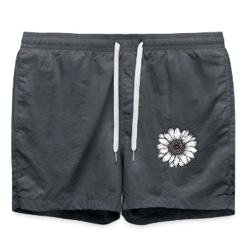 Sonnenblume mit Herz Sunflower with Heart - Swim Trunks - anthracite - Front - AI Model Male 185 light (185cm)