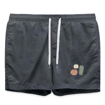 Father with child baby - Swim Trunks - anthracite - Front - AI Model Male 185 light (185cm)