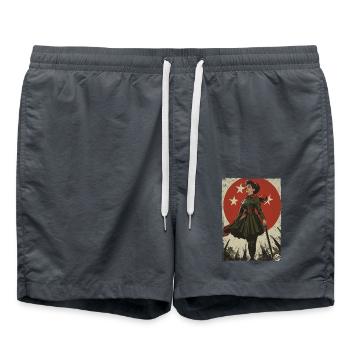 Vintage Socialism Communism Propaganda - Swim Trunks - anthracite - Front - AI Model Male 185 light (185cm)