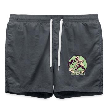 Vintage Retro Design: Archäologie Durch die Zeit - Badeshorts - Anthrazit - Vorne - AI Model Male 185 light (185cm)