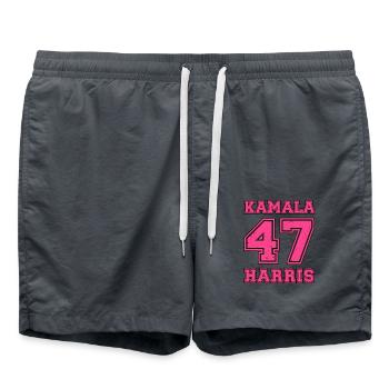 Kamala Harris, 47th President of the USA - Swim Trunks - anthracite - Front - AI Model Male 185 light (185cm)
