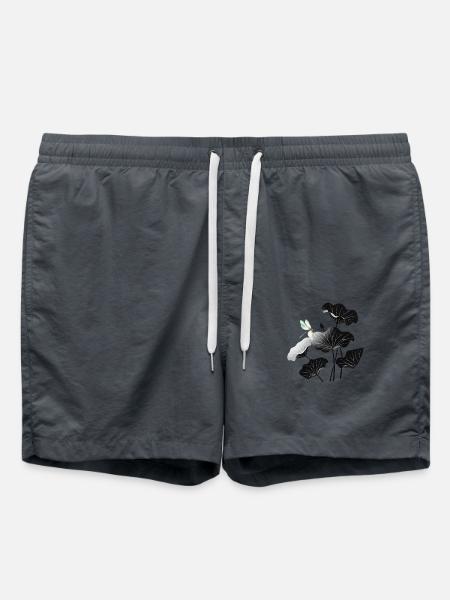 Libelle und Lotusblätter Dragonfly and Lotus - Badeshorts - Anthrazit