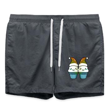 cream Christmas delicious - Swim Trunks - anthracite - Front - AI Model Male 185 light (185cm)