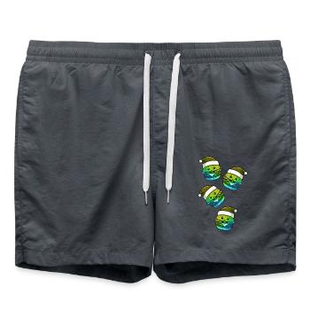 Burger Bande dessinée de Noël - Short de bain - charbon - Devant - AI Model Male 185 light (185cm)