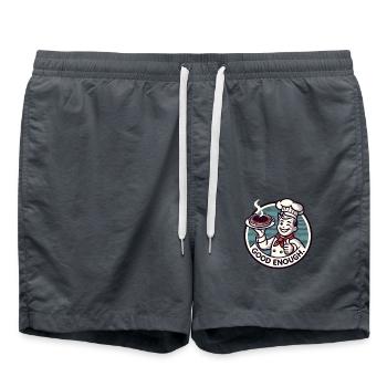 ein Koch, verbranntes Essen Daumen Hoch, Gut Genug - Badeshorts - Anthrazit - Vorne - AI Model Male 185 light (185cm)