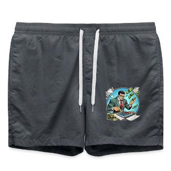 Superheld Buchhalter - Badeshorts - Anthrazit - Vorne - AI Model Male 185 light (185cm)