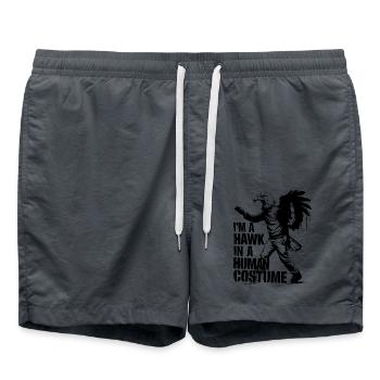 Un faucon en costume humain - Short de bain - charbon - Devant - AI Model Male 185 light (185cm)