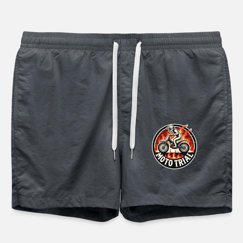 Motocross Moto Trial in Hell - Swim Trunks - anthracite