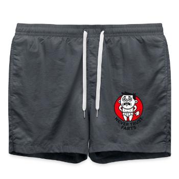 Never trust a fart - Swim Trunks - anthracite - Front - AI Model Male 185 light (185cm)