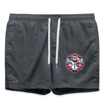 Muscle Bodybuilder Fitness Snowman - Swim Trunks - anthracite - Front - AI Model Male 185 light (185cm)