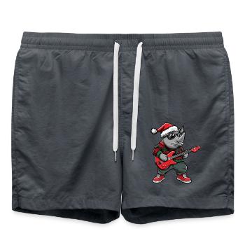 Rhino Christmas Rocker Guitar - Swim Trunks - anthracite - Front - AI Model Male 185 light (185cm)