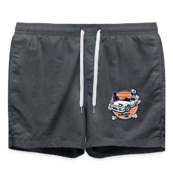 Oldschool JDM Drift Car Racer - Swim Trunks - anthracite - Front - AI Model Male 185 light (185cm)