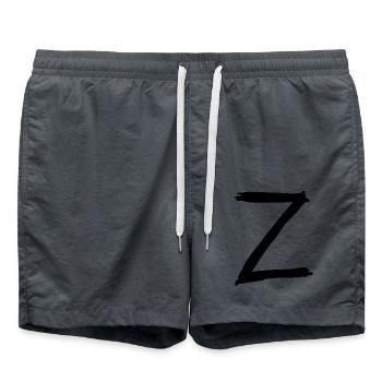 Buchstaben Z - Badeshorts - Anthrazit - Vorne - AI Model Male 185 light (185cm)