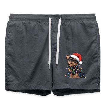 Affenpinscher Christmas Lights Xmas Dogs Gifts - Swim Trunks - anthracite - Front - AI Model Male 185 light (185cm)