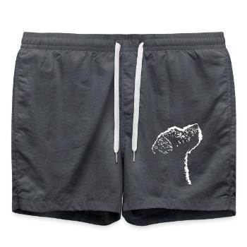 Lagotto Romagnolo Hunde Hund Silhouette Wilsigns - Badeshorts - Anthrazit - Vorne - AI Model Male 185 light (185cm)