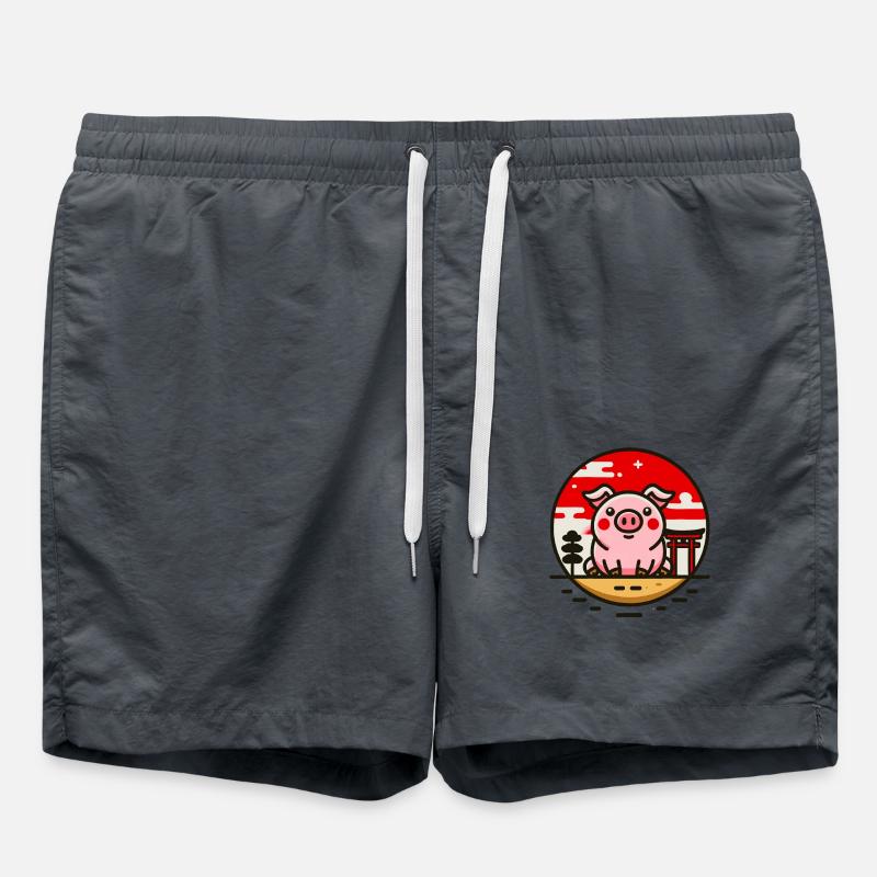 Un cochon au Japon - Short de bain - charbon