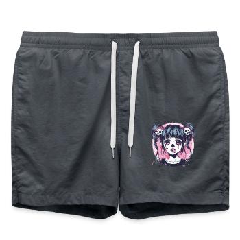 Drôle de fille gothique - Short de bain - charbon - Devant - AI Model Male 185 light (185cm)