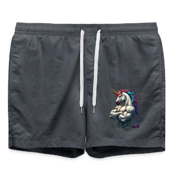 Unicorn Power - Badeshorts - Anthrazit - Vorne - AI Model Male 185 light (185cm)