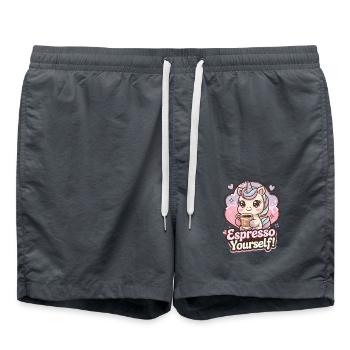 Einhorn Esprsso Yourself für Einhorn Fan - Badeshorts - Anthrazit - Vorne - AI Model Male 185 light (185cm)
