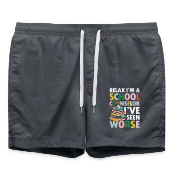 I'm a School Counselor - Badeshorts - Anthrazit - Vorne - AI Model Male 185 light (185cm)