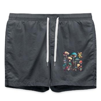 Fantasy-Pilze Illustration Fantasy Mushrooms - Badeshorts - Anthrazit - Vorne - AI Model Male 185 light (185cm)