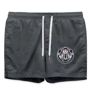 Bande dessinée vintage rétro - Homme et tube - Short de bain - charbon - Devant - AI Model Male 185 light (185cm)