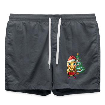 Peanut Gnome Gnome Drum Christmas Santa - Swim Trunks - anthracite - Front - AI Model Male 185 light (185cm)