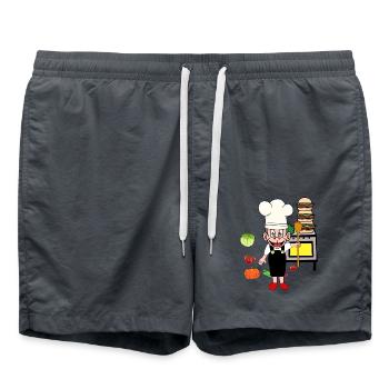 Affen Küche Koch Köche Köchin Kochkunst - Badeshorts - Anthrazit - Vorne - AI Model Male 185 light (185cm)
