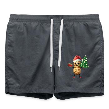 Nikolaus Weihnachtsmann Tannenbaum Erdnuss Kind - Badeshorts - Anthrazit - Vorne - AI Model Male 185 light (185cm)