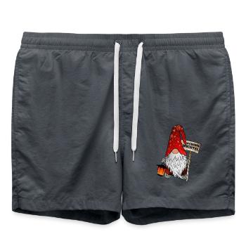 Kuschel Wichtel Weihnachts Gnom - Badeshorts - Anthrazit - Vorne - AI Model Male 185 light (185cm)