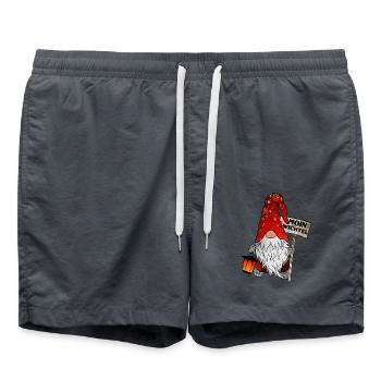 Moin Wichtel – 0Norddeutscher Weihnachtsgnom - Badeshorts - Anthrazit - Vorne - AI Model Male 185 light (185cm)