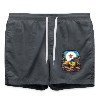 Super Traum-Sportwagen - Badeshorts - Anthrazit - Vorne - AI Model Male 185 light (185cm)