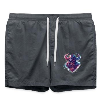 Viking Skull - Swim Trunks - anthracite - Front - AI Model Male 185 light (185cm)
