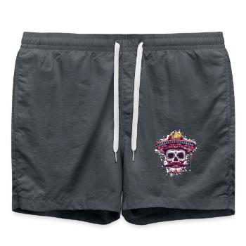 Sombrero Crâne Mexicain - Short de bain - charbon - Devant - AI Model Male 185 light (185cm)