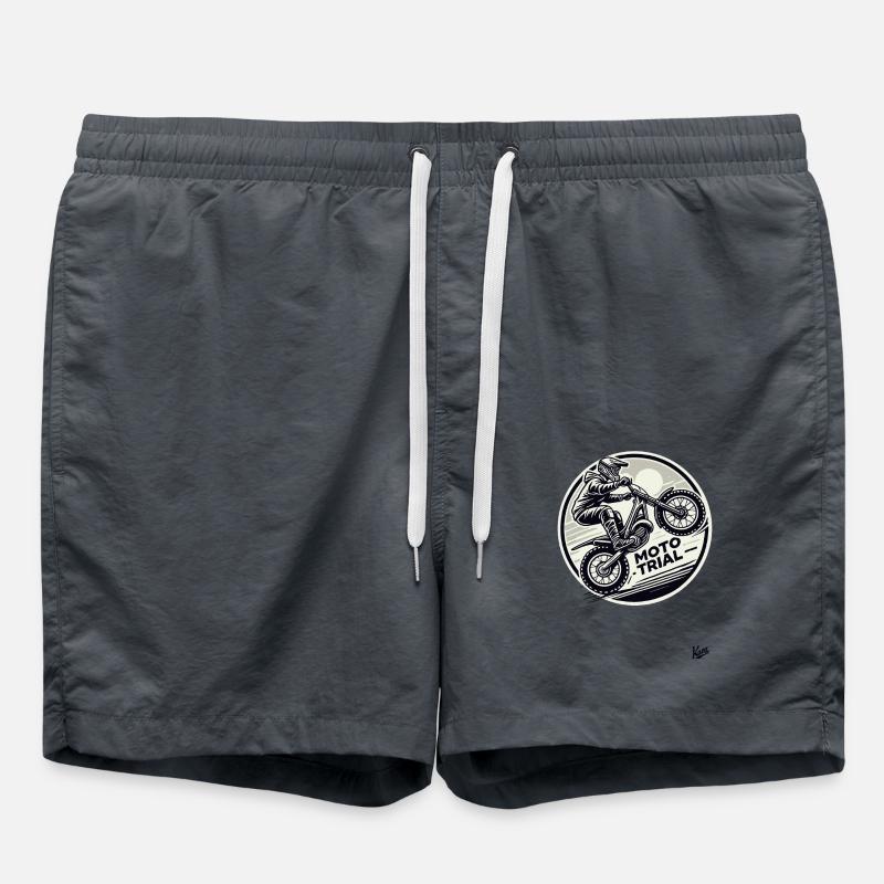 Moto Trial Motocross - Short de bain - charbon