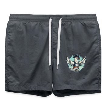 Legendary Pirate Dove with Eye Patch - Swim Trunks - anthracite - Front - AI Model Male 185 light (185cm)