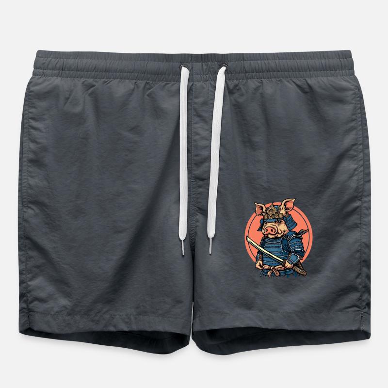 Japanisches Shogun-Samurai-Schwein - Badeshorts - Anthrazit