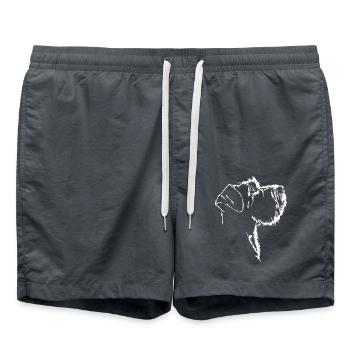 Schnauzer Silhouette Hunde Hund Wilsigns - Badeshorts - Anthrazit - Vorne - AI Model Male 185 light (185cm)