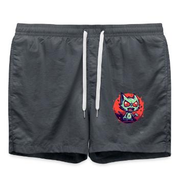 Crazy Funny Aggro Cat - Swim Trunks - anthracite - Front - AI Model Male 185 light (185cm)