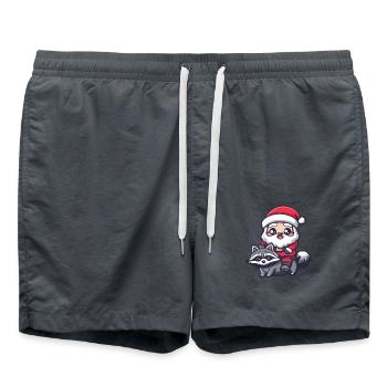 Raccoon Santa Claus - Swim Trunks - anthracite - Front - AI Model Male 185 light (185cm)