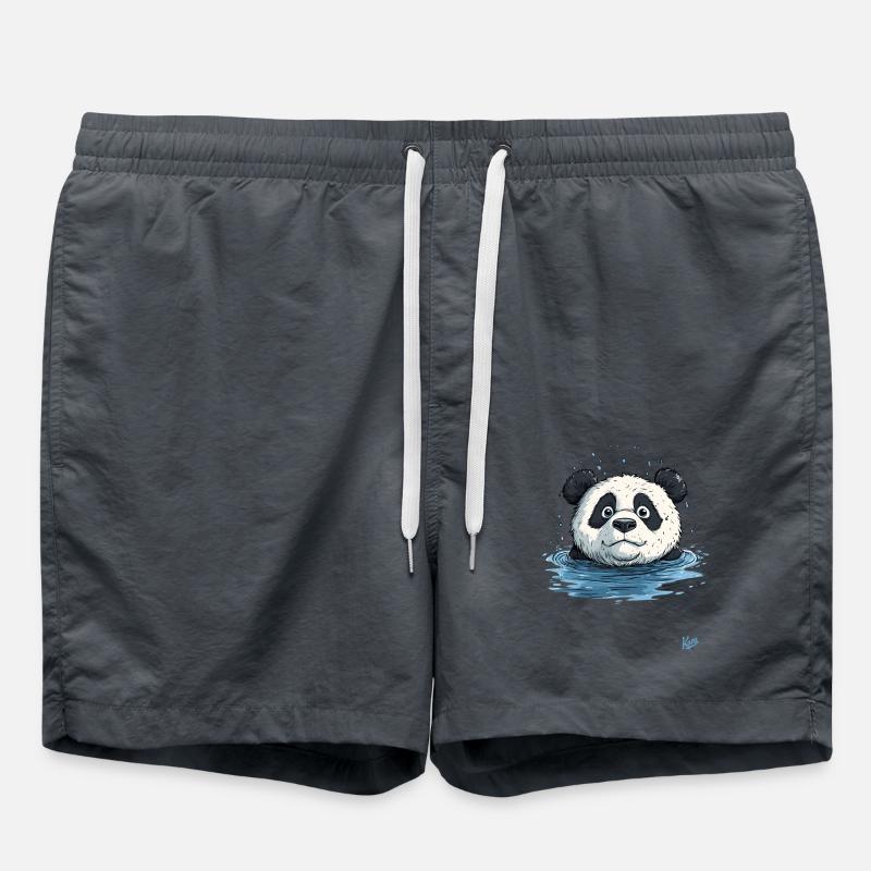 Petit panda dans l’eau - Short de bain - charbon