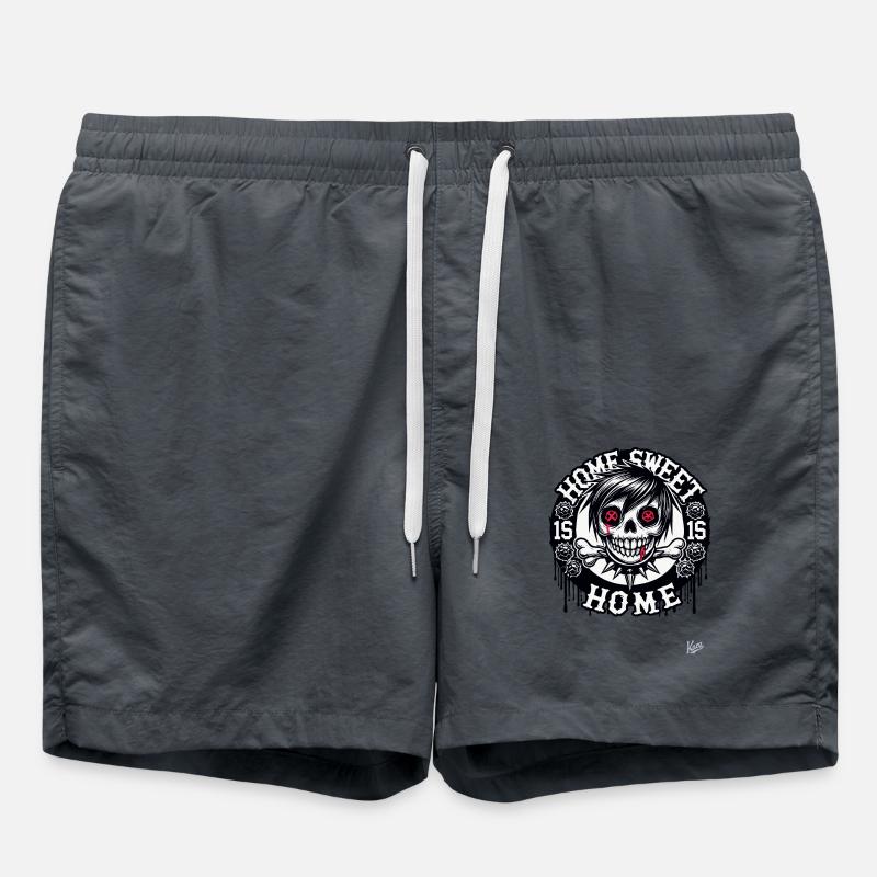 Sweet Home Emo Punk Skull - Badeshorts - Anthrazit