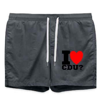 I love CDU - Badeshorts - Anthrazit - Vorne - AI Model Male 185 light (185cm)