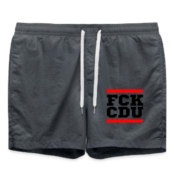 Fck cdu - Badeshorts - Anthrazit - Vorne - AI Model Male 185 light (185cm)