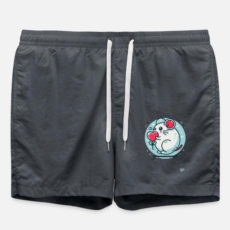 Souris mignonne avec coeur - Short de bain - charbon