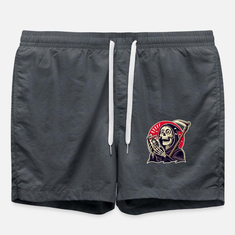 Grim Reaper reading Japanese comics - Swim Trunks - anthracite