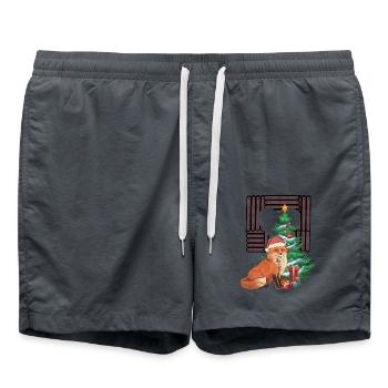 Schweden Finnland Norwegen Xmas Nikolaus Fuchs - Badeshorts - Anthrazit - Vorne - AI Model Male 185 light (185cm)