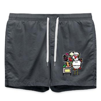 lustig Huhn Gastgeber Gemüse Köchin Koch spaßig - Badeshorts - Anthrazit - Vorne - AI Model Male 185 light (185cm)