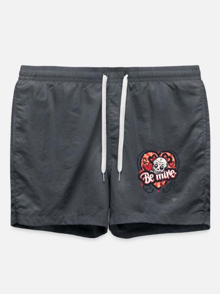 Heart and Skull: Be Mine - Swim Trunks - anthracite